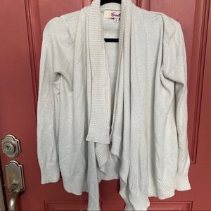 Emelee size M lt gray w/ metallic thread cardigan